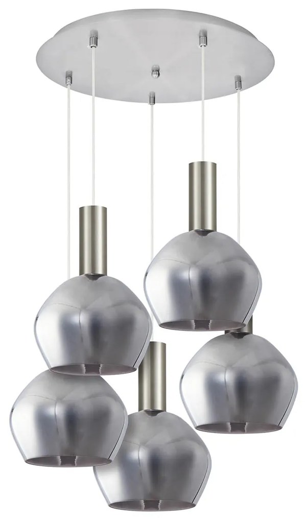 Φωτιστικό Οροφής Πολύφωτο Homelighting 77-8404 Nickel/White