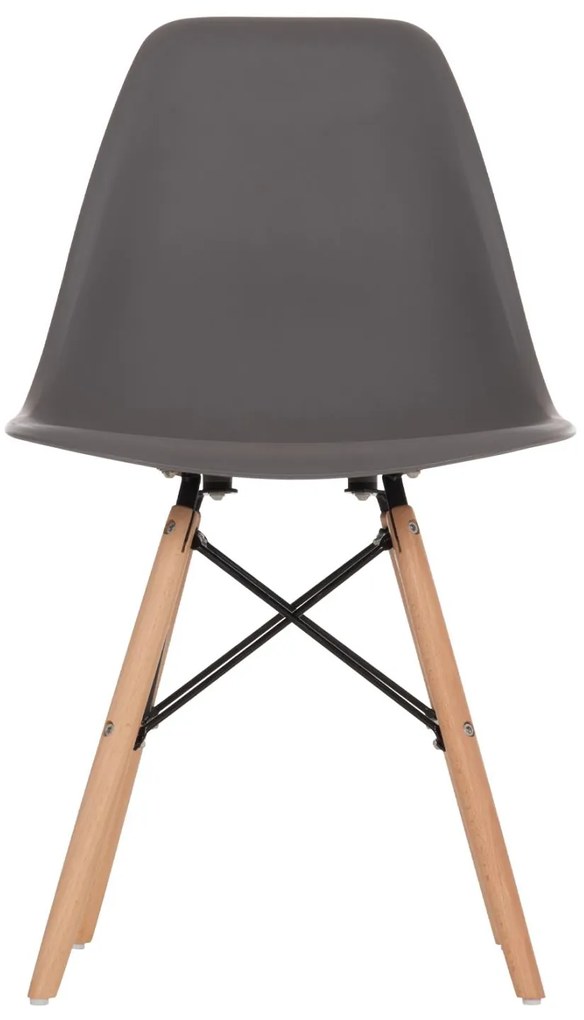 Καρέκλα C8460.10 με Ξύλινα πόδια και Twist PP Γκρί 46x50x82εκ. 4αδα 46x50x82 εκ.