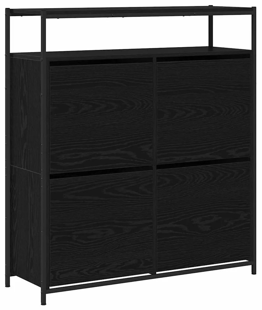 vidaXL Ντουλάπα Παπουτσιών με ράφι Μαύρη Οξυά 100 x 34 x 112 εκ