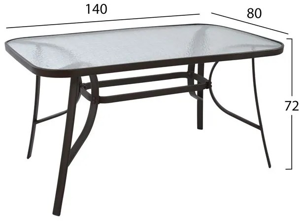 ΣΕΤ ΤΡΑΠΕΖΑΡΙΑΣ 5ΤΜΧ ΚΑΡΕΚΛΕΣ ΜΕ ΜΑΞΙΛΑΡΙ &amp; ΤΡΑΠΕΖΙ 140X80 HM10569.02 ΚΑΦΕ