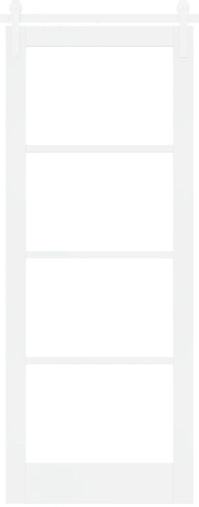vidaXL Συρόμενη Πόρτα με Σετ Υλικών 'ORKDAL' Λευκή Ξύλο & Γυαλί