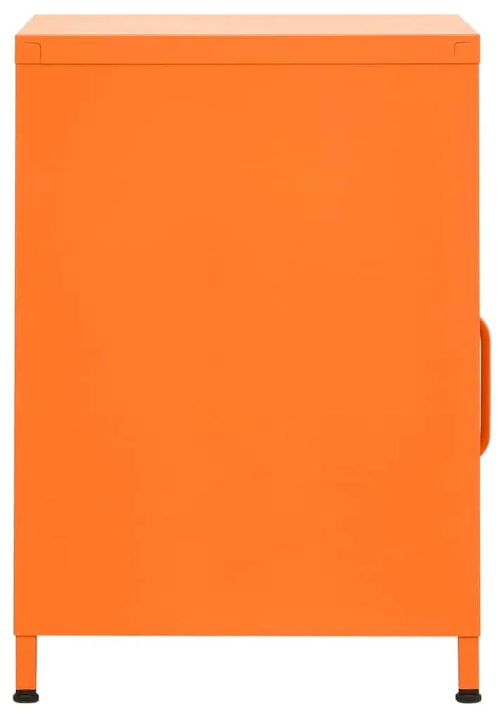 vidaXL Κομοδίνα 2 τεμ. Πορτοκαλί 35 x 35 x 51 εκ. Ατσάλινα
