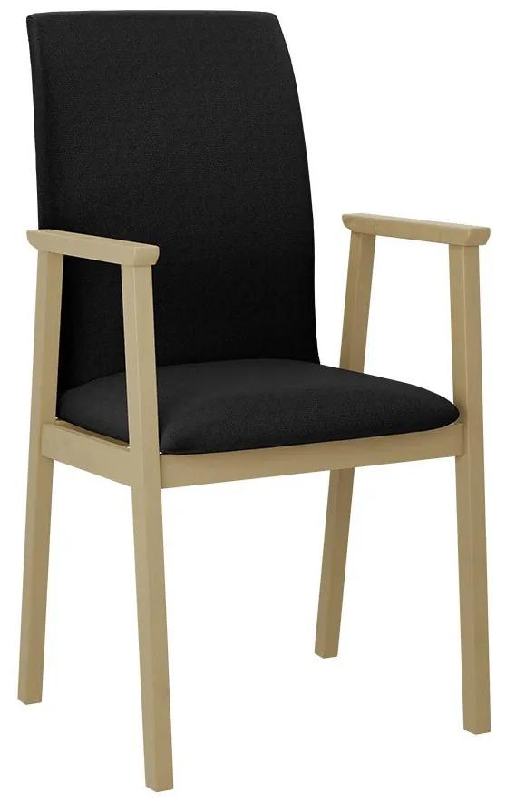 Καρέκλα Victorville 336, Sonoma οξιά, Μαύρο, 91x43x40cm, 7 kg, Ταπισερί, Ξύλινα, Μπράτσα, Ξύλο: Σημύδα | Epipla1.gr