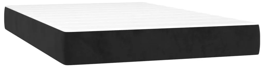 vidaXL Κρεβάτι Boxspring με Στρώμα & LED Μαύρο 120x200 εκ. Βελούδινο