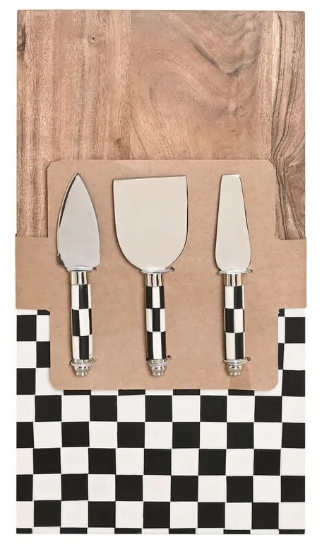 Πίνακας κοπής Home ESPRIT Λευκό Μαύρο Φυσικό Σύγχρονη 20 X 38 X 1,5 CM (4 Τεμάχια)