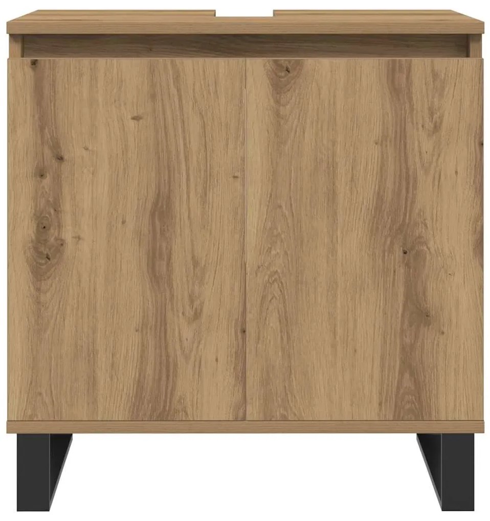 vidaXL Ντουλάπι Μπάνιου Δρυς τεχνίτης 58 x 33 x 60 εκ από Επεξεργ Ξύλο