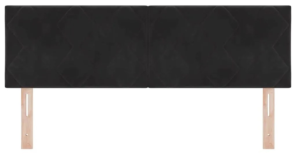 vidaXL LED Κεφαλάρι με φώτα λωρίδας LED Geometric Μαύρο 160 cm Βελούδο