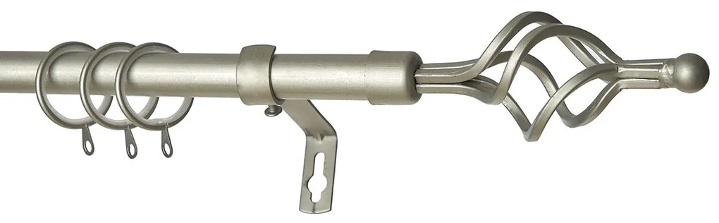 Κουρτινόξυλο Φ19mm Μονό Επεκτεινόμενο 120-210cm Με Άκρα Grace Silver 597198