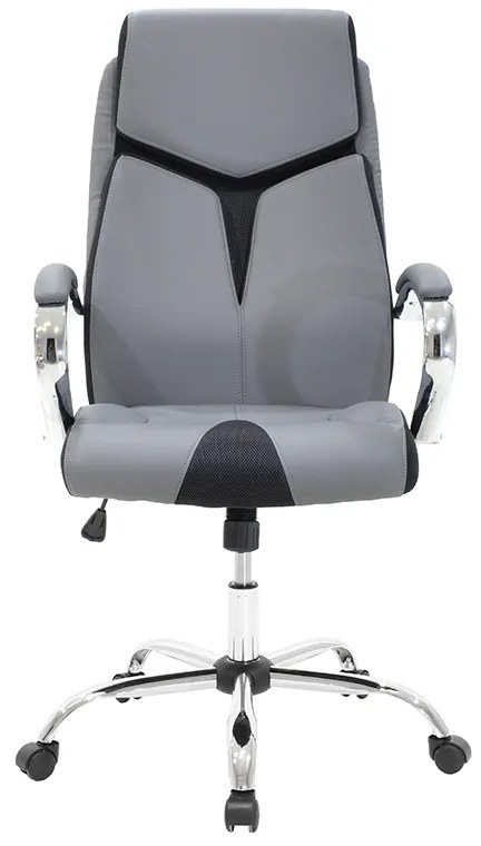 Καρέκλα γραφείου διευθυντή SHARK pakoworld τεχνόδερμα γκρι-μαύρο - Τεχνόδερμα - 126-000001