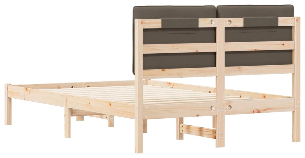 vidaXL Σκελετός Κρεβατιού με Επενδεδυμένο Κεφαλάρι Taupe 120 x 190 cm