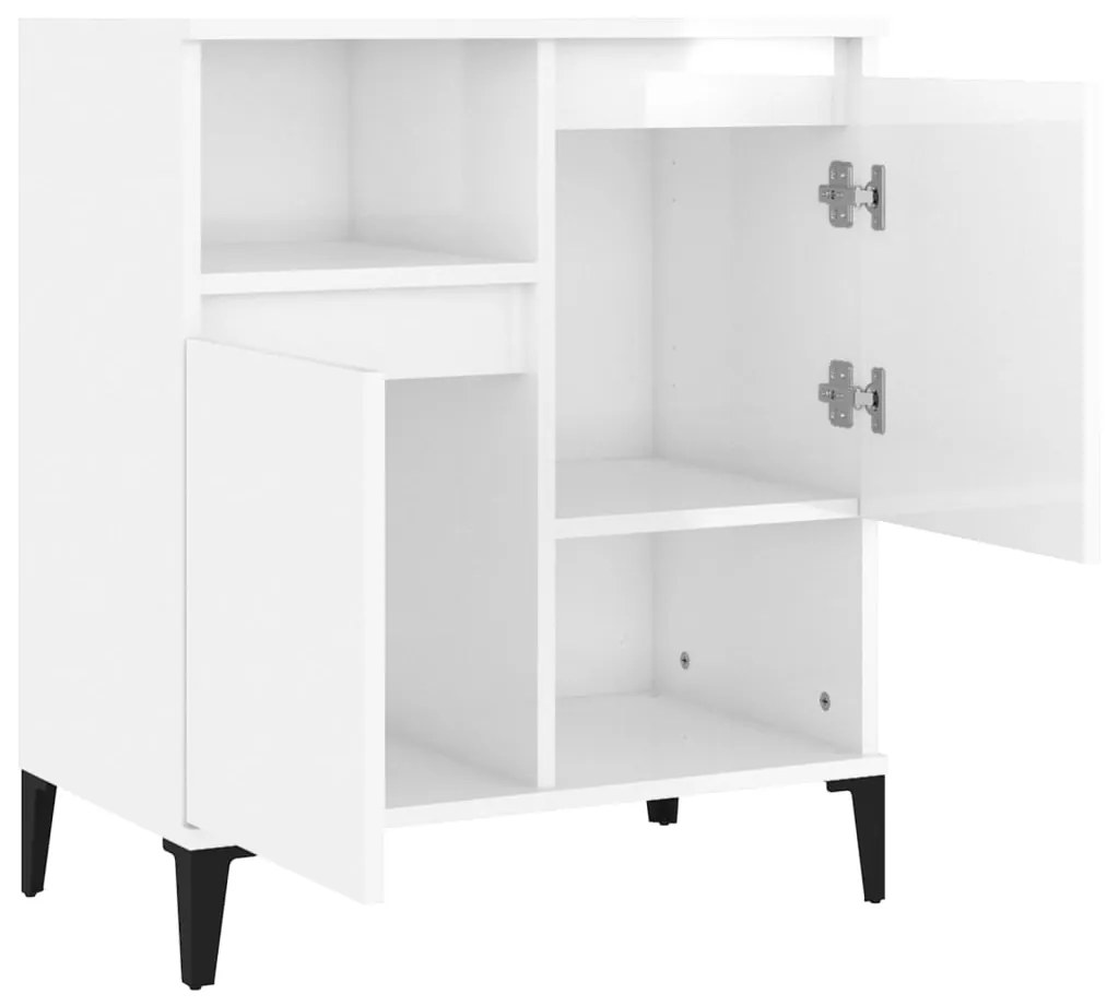 vidaXL Ντουλάπι Γυαλιστερό Λευκό 60x35x70 εκ. από Επεξεργασμένο Ξύλο