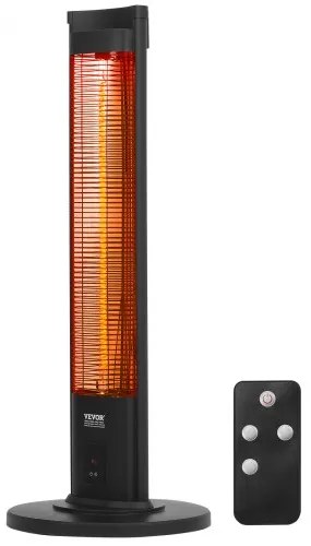 VEVOR Infrared Heater 2000W Electric Space Heater Remote Control 3 Speeds Timer