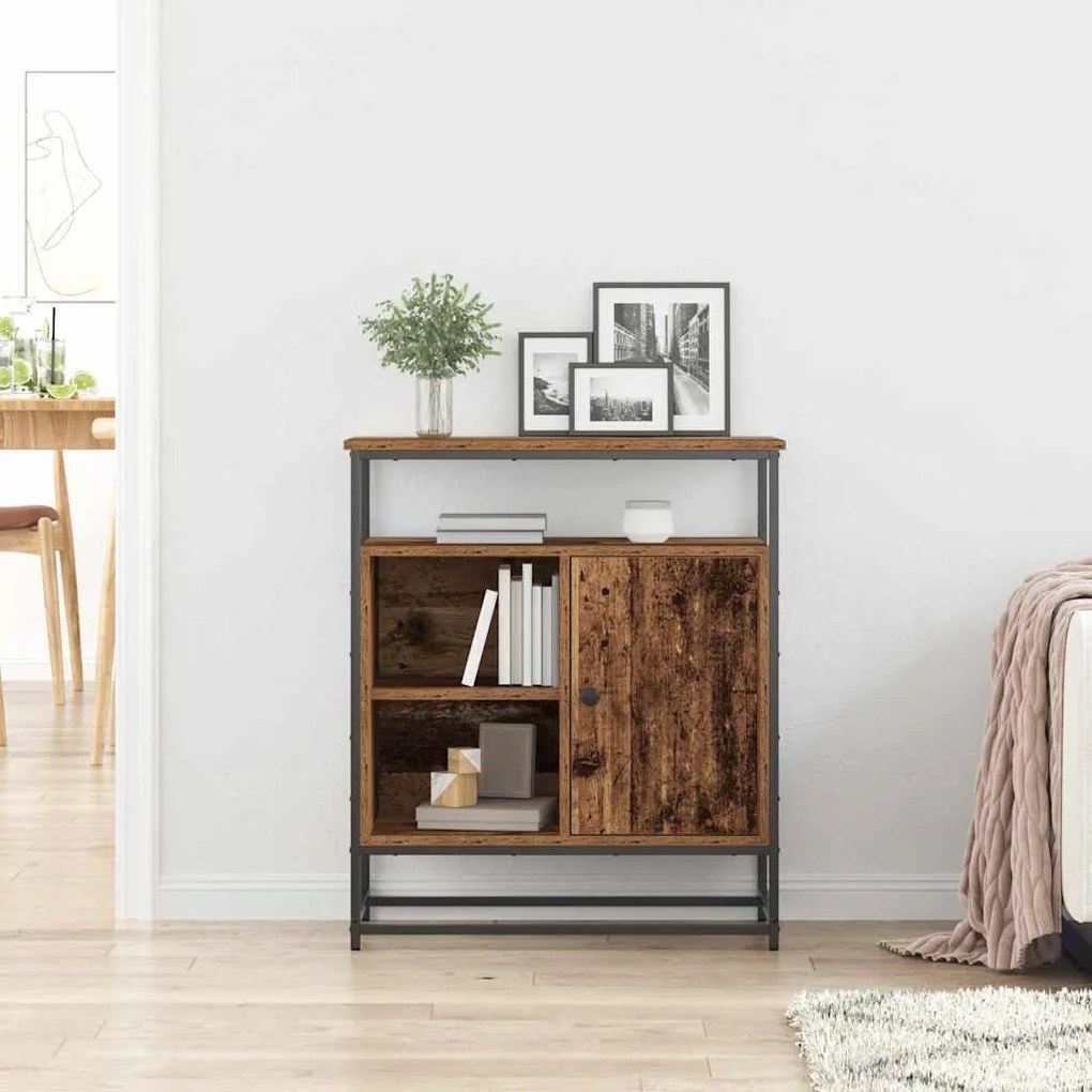 vidaXL Μπουφές Παλιού Ξύλου 69x35x80 εκ Επεξεργασμένο Ξύλο και Χάλυβας