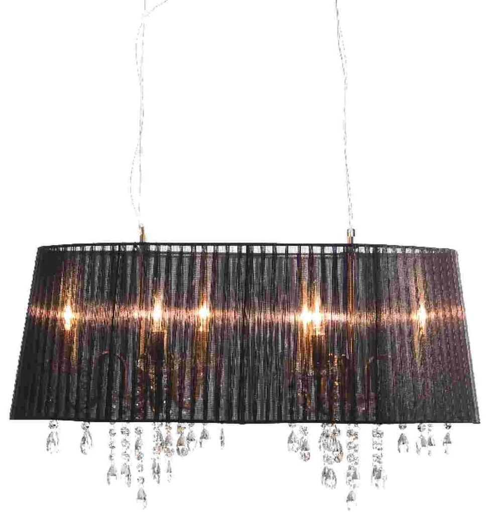 Φωτιστικό Οροφής Textile 2P800BK Black Crystal, Metal
