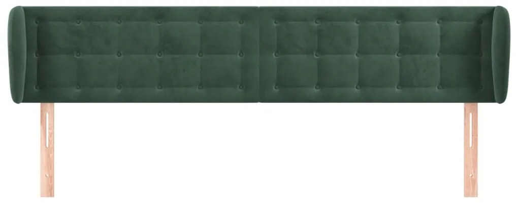Κεφαλάρι με Πτερύγια Σκούρο Πράσινο 203x23x78/88 εκ. Βελούδινο 3117647
