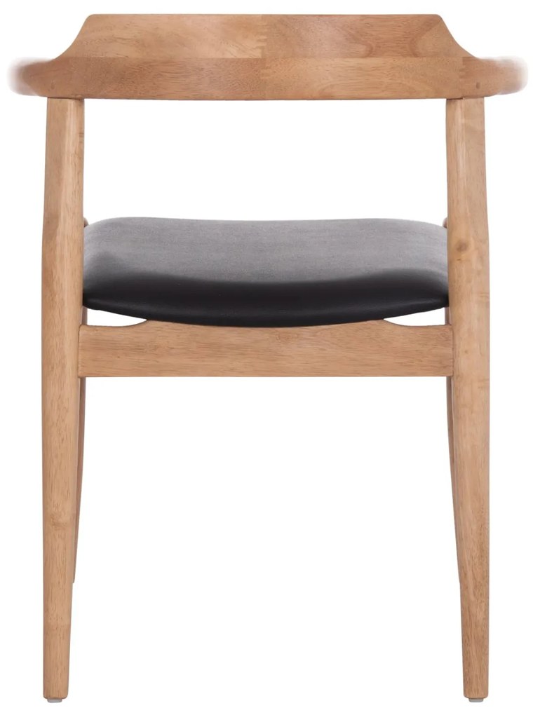 Καρέκλα Πολυθρόνα CERSEI από Rubberwood σε Light Oak & PU Μαύρο 57x53x72Υεκ 2αδα 57x53x72 εκ.