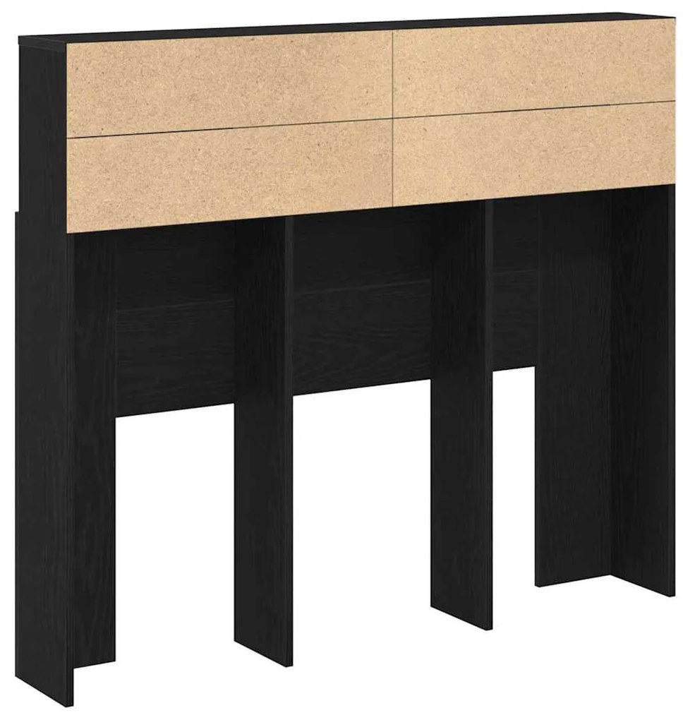 vidaXL Κρεβάτι με Κεφαλάρι με ράφι Μαύρη Οξυά 120 x 19 x 103.5 cm