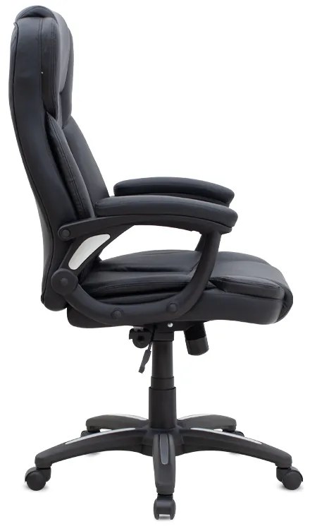 Καρέκλα γραφείου διευθυντική Morgan Megapap από τεχνόδερμα χρώμα μαύρο 67x65x112/122εκ.