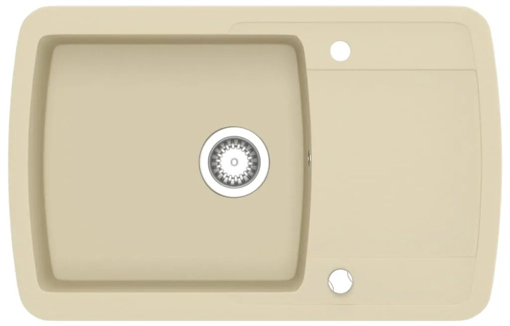 vidaXL Νεροχύτης με Μονή Γούρνα Μπεζ Γρανιτένιος