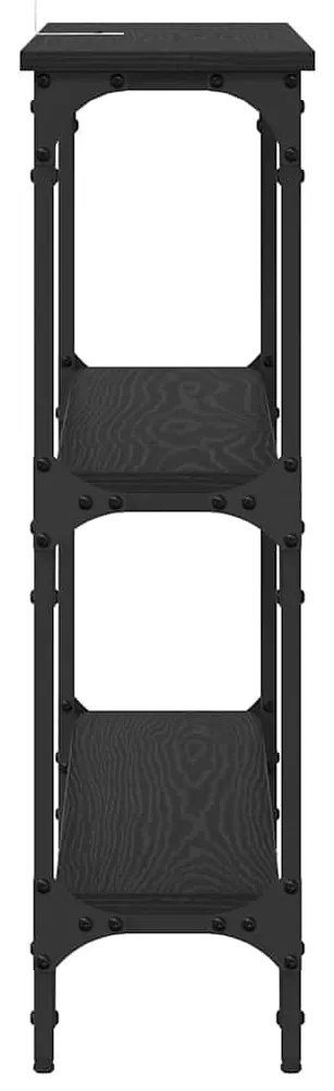 vidaXL Τραπέζι κονσόλας με ράφι Μαύρη δρυς 100 x 22.5 x 75 εκ