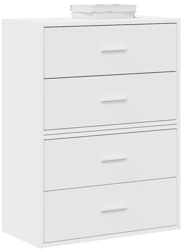 vidaXL Ντουλάπια με 2 συρτάρια 2 τεμάχια Λευκό 60x31x40 cm