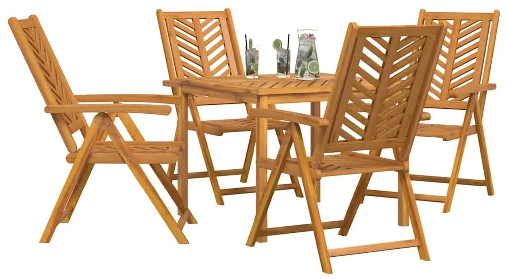 vidaXL Σέτ φαγητού για κήπο 5 pcs Καφέ 90 x 90 x 74 cm