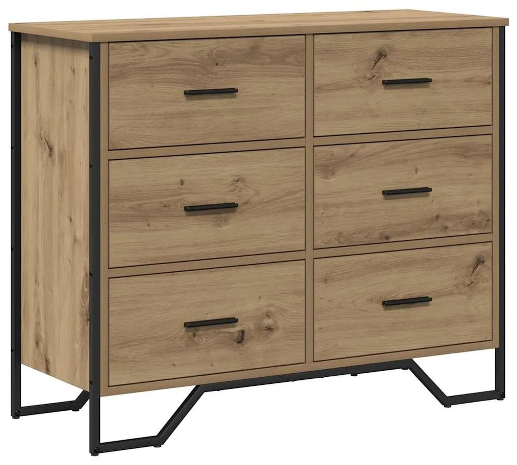 vidaXL Κουτί με συρτάρια με συρτάρι artisan δρυς 91 x 35.5 x 74.5 εκ.