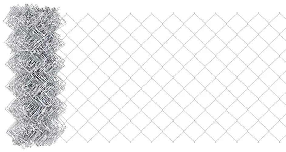 vidaXL Φράχτης με Στήλες. Ασημί 0.8 x 25 m Ατσάλι