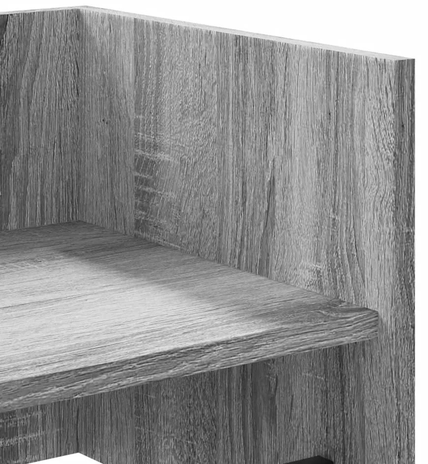 Ραφιέρα Τοίχου Γκρι Sonoma 70,5x35x30,5 εκ. Επεξεργασμένο Ξύλο - Γκρι