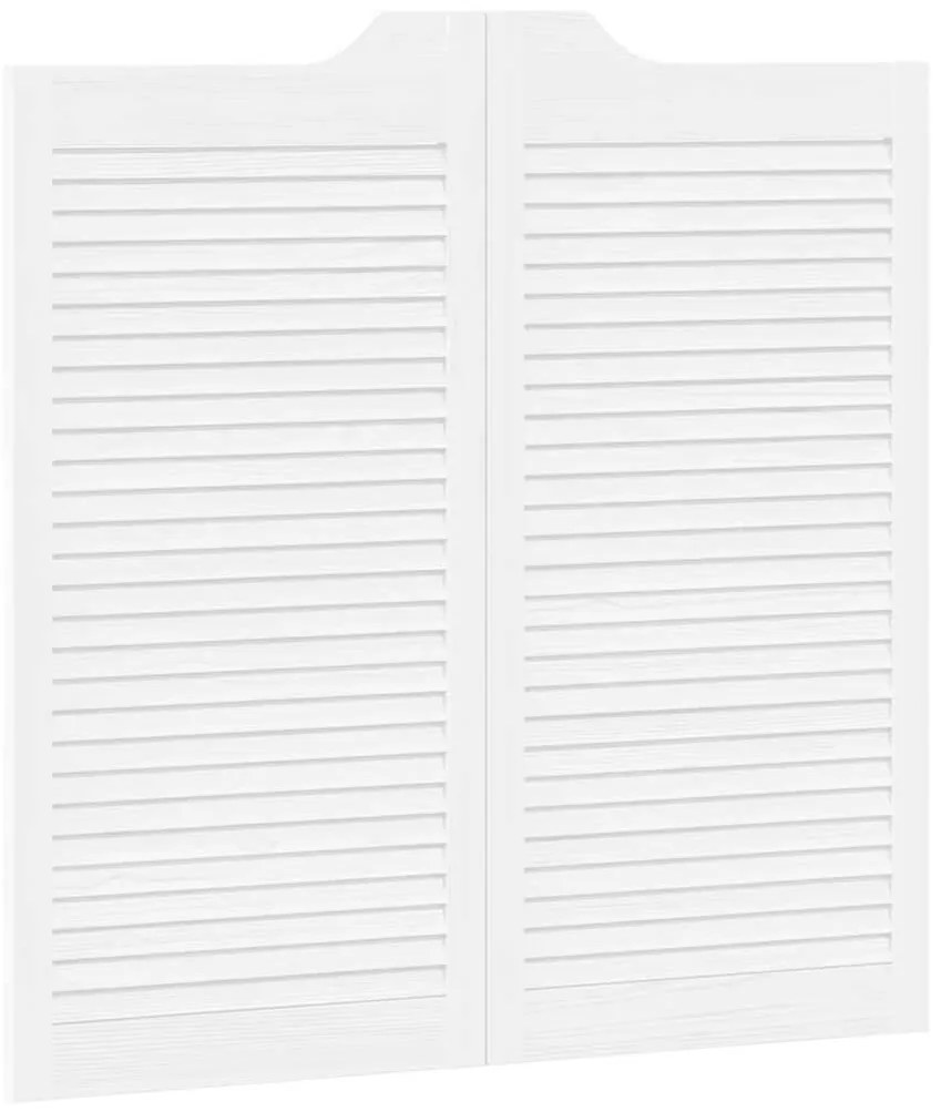 vidaXL Swing Doors Louvred Design 2 ζευγών Λευκό 100x100 cm