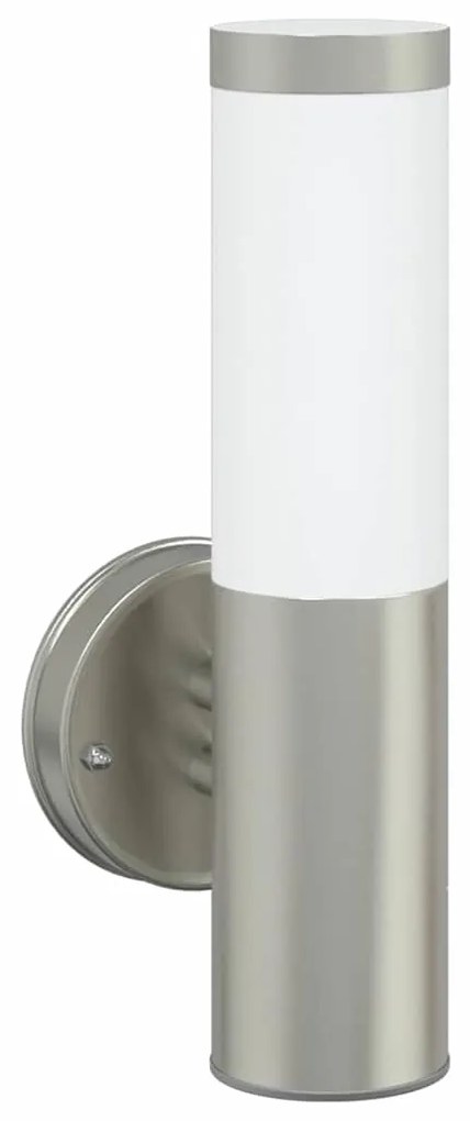 vidaXL Φωτιστικό Τοίχου Για Εξωτερικούς Χώρους 2 pcs Ασημί