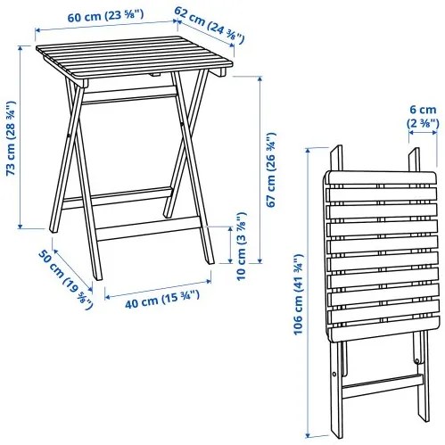 ASKHOLMEN τραπέζι πτυσσόμενο/εξωτερικού χώρου, 60x62 cm 305.574.98