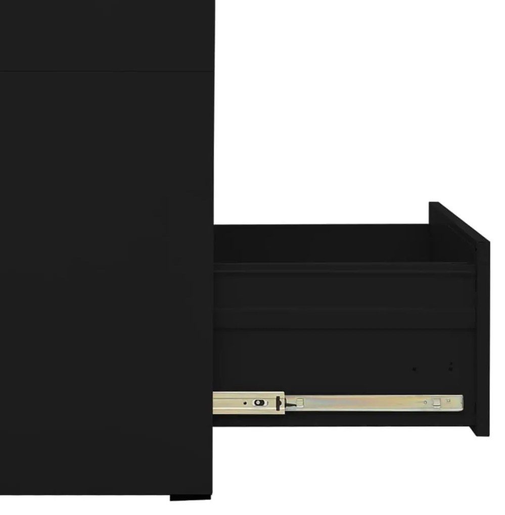Αρχειοθήκη Μαύρη 46 x 62 x 72,5 εκ. από Ατσάλι - Μαύρο