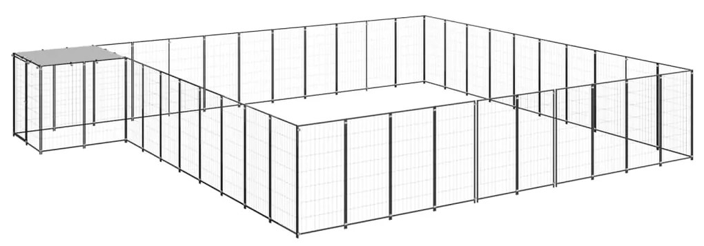 vidaXL Σπιτάκι Σκύλου Μαύρο 31,46 μ² Ατσάλινο