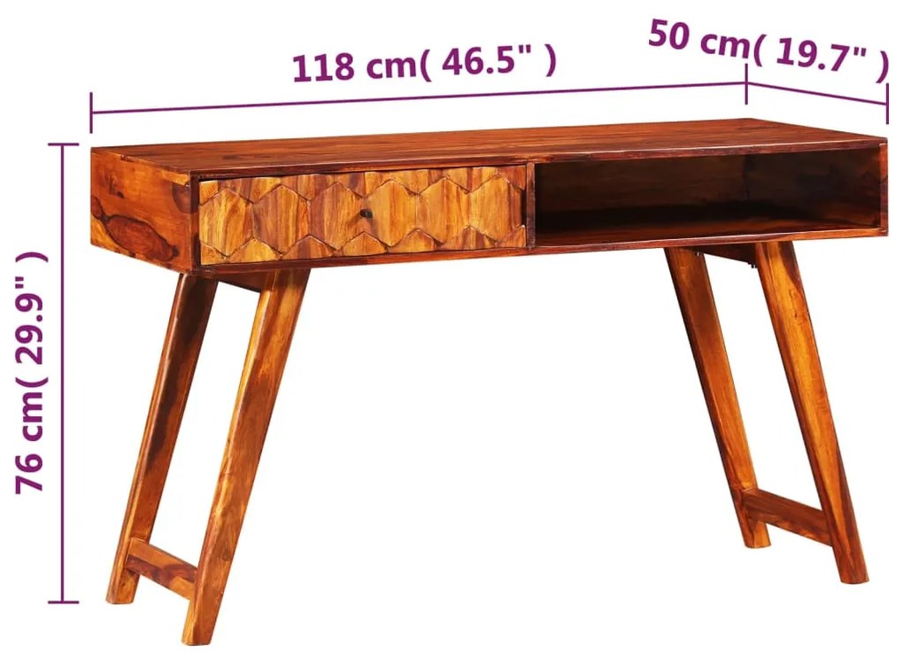 vidaXL Γραφείο 118 x 50 x 76 εκ. από Μασίφ Ξύλο Ακακίας