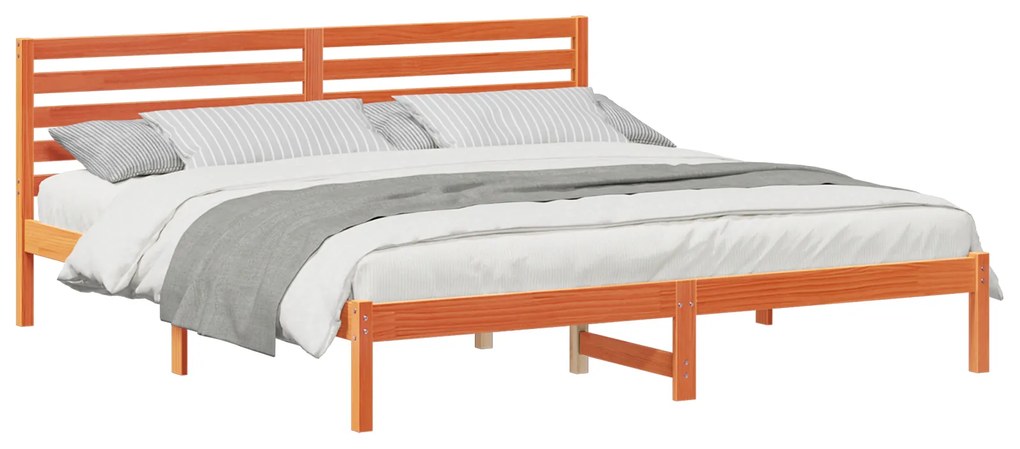 vidaXL Σκελετός Κρεβατιού Καφέ κεριού 180 x 200 cm Μασίφ ξύλο πεύκου