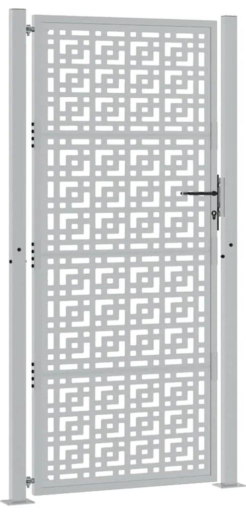 vidaXL Πύλη κήπου 105x205 cm Σταυρός σχεδιασμού από διαβρωμένο χάλυβα
