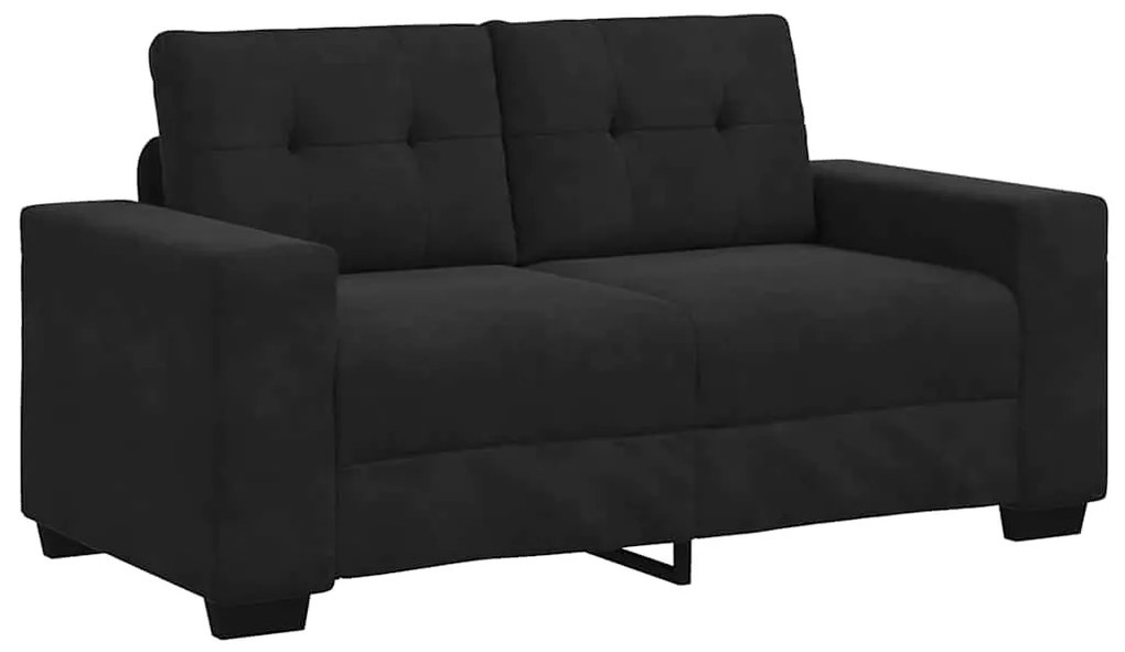 vidaXL Σετ Καναπέ με μαξιλάρι 3 pcs Μαύρο 221 x 78 x 80 εκ Βελούδο