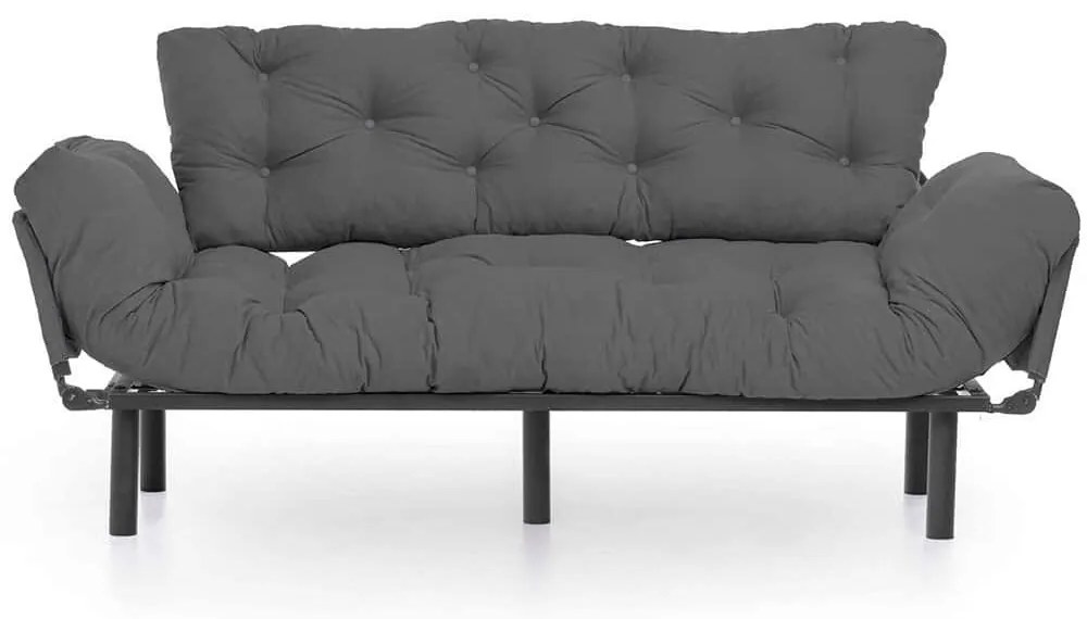 Καναπές - Κρεβάτι Τριθέσιος Nitta 859FTN1362 185x70x85cm Grey