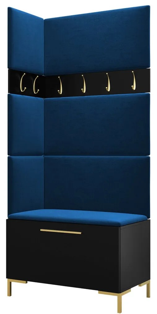 Σετ διαδρόμου Hartford F103, 196x84x46cm, 34 kg, Μαύρο, Ταπισερί, Πλαστικοποιημένη μοριοσανίδα, Εντοιχισμένη, Τοίχου | Epipla1.gr