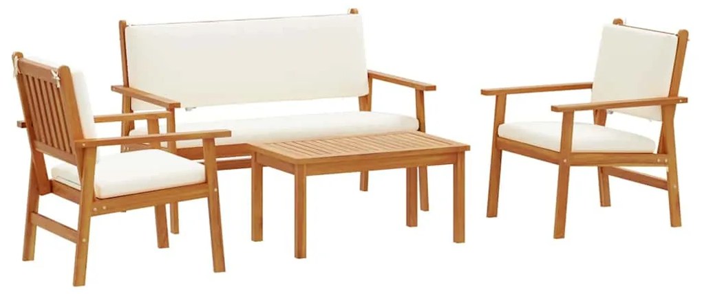 vidaXL Σετ Καναπέ Κήπου 4 pcs Καφέ 75 x 45 x 38 εκ. Μασίφ ξύλο ακακίας