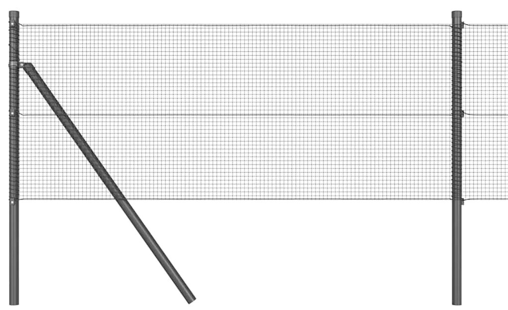 vidaXL Φράκτης με Στυλό Γκρι 10 x 0.5 m
