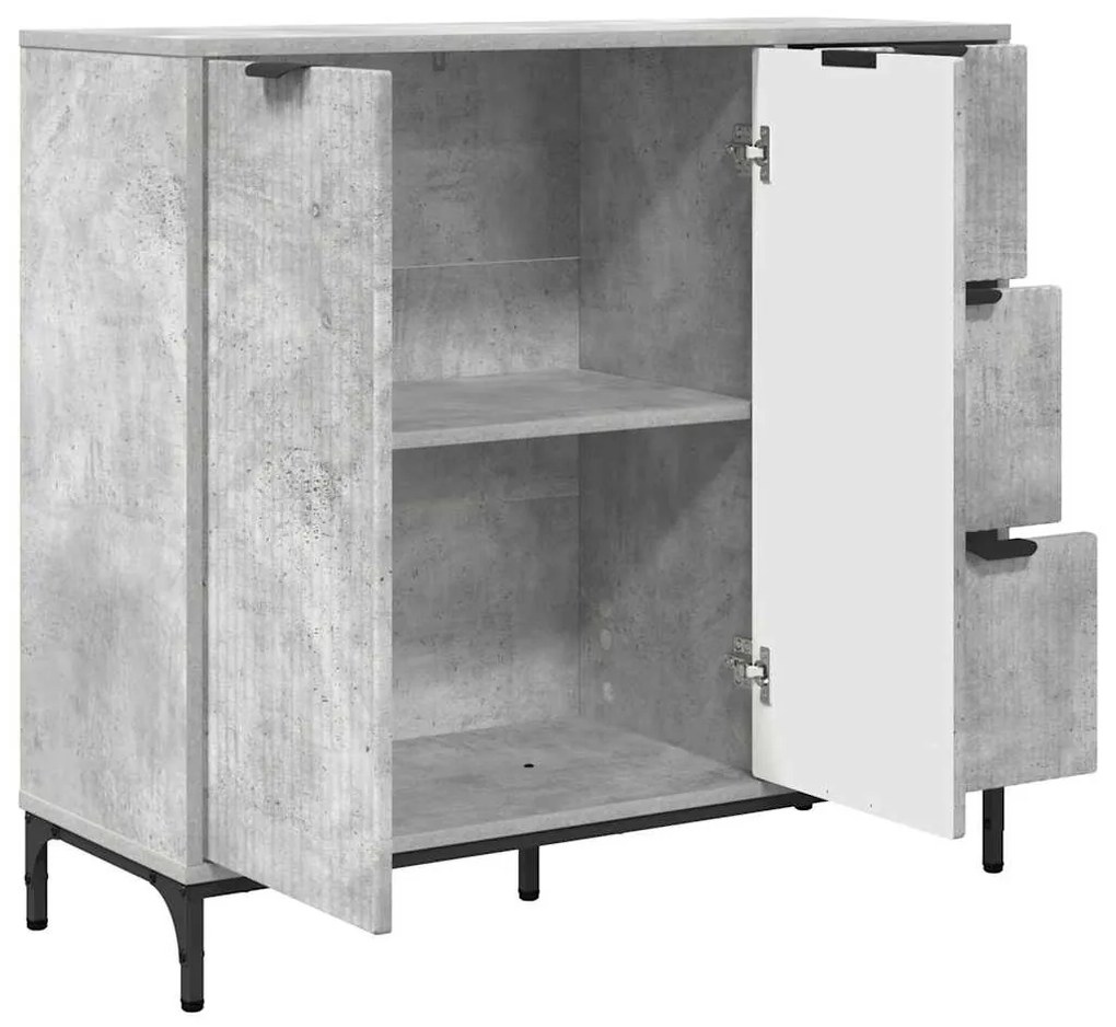 vidaXL Πλαϊνό γραφείο με συρτάρι Σκυρόδεμα Γκρι 89,5 x 33 x 82 εκ.