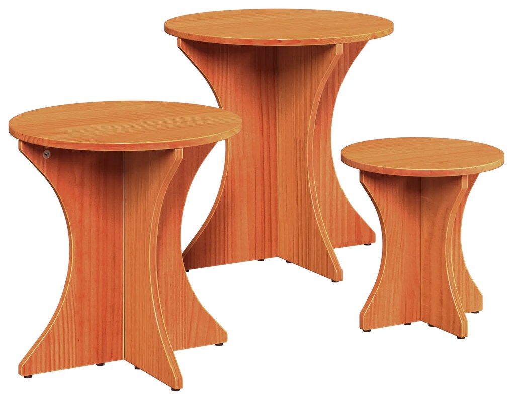 vidaXL Σετ Τραπεζιού Για Καφέ 3 pcs Καφέ κεριού 46 x 46 x 47 εκ.