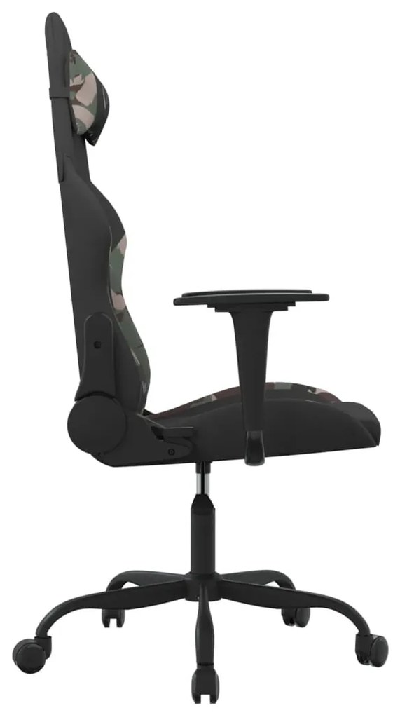 vidaXL Καρέκλα Μασάζ Gaming Μαύρο και Παραλλαγή Υφασμάτινη