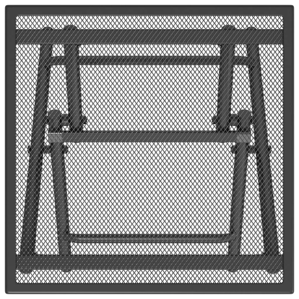 vidaXL Τραπέζι Κήπου Πτυσσόμενο με Πλέγμα Ανθρακί 38x38x38 εκ Ατσάλινο