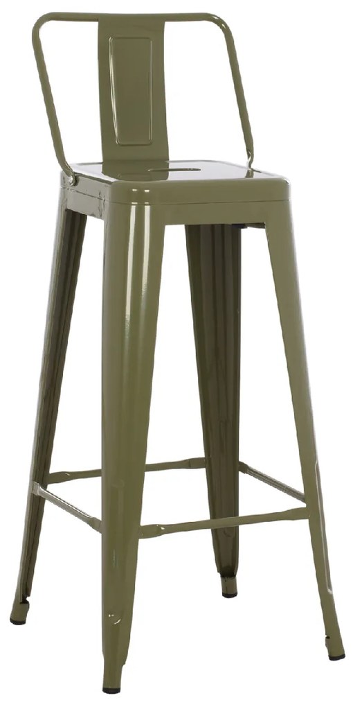 ΣΚΑΜΠΟ BAR ME ΠΛΑΤΗ ΜΕΤΑΛΛΙΚΟ MELITA-PRO HM8643.43 DARK OLIVE GREEN 42x42x100Υεκ.