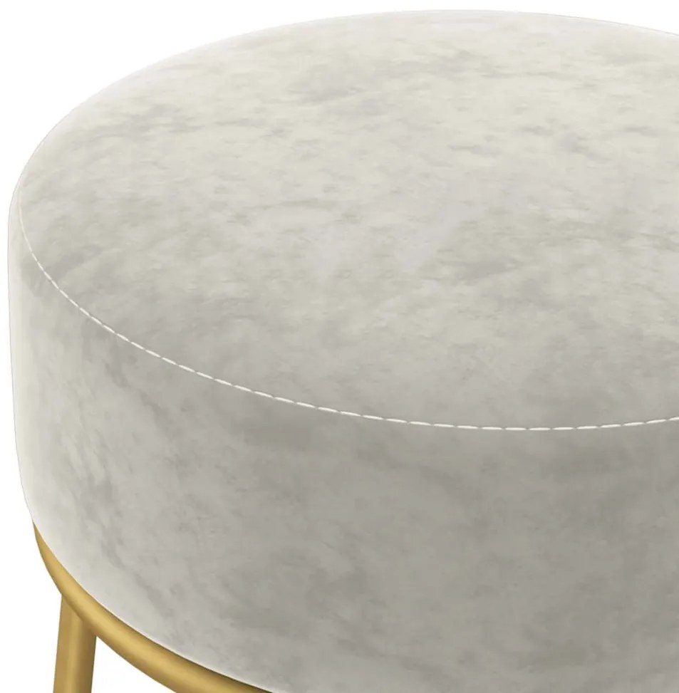 vidaXL Στρογγυλό Σκαμπό Hocker Ανοιχτό Γκρι Βελούδινο