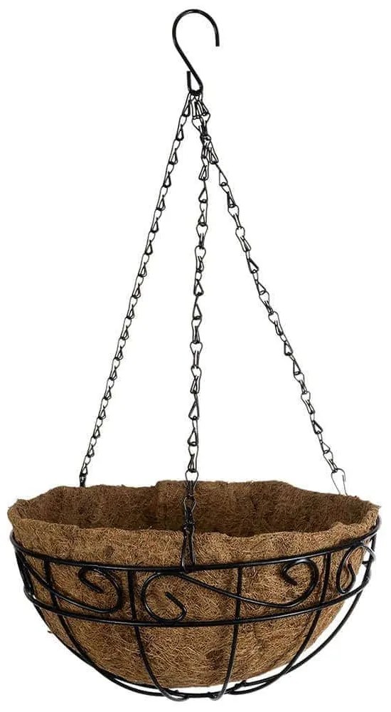 Κασπώ Κρεμαστό Karystos 20563 Φ30x15cm Brown-Black GloboStar Coconut,Μέταλλο