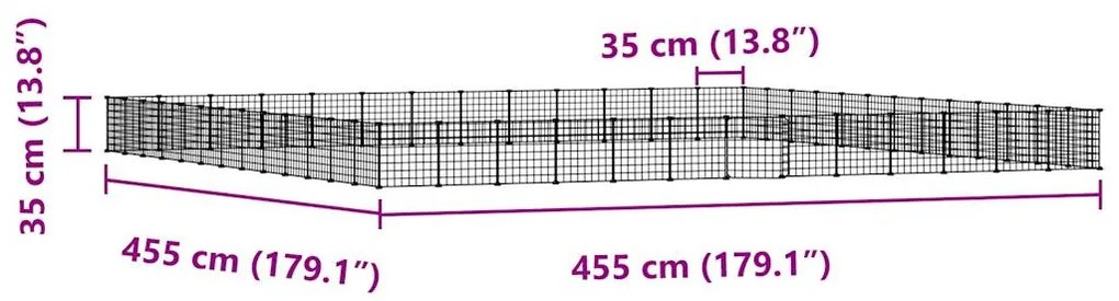 vidaXL Κλουβί Κατοικίδιων με 52 Πάνελ + Πόρτα Μαύρο 35 x 35εκ Ατσάλινο